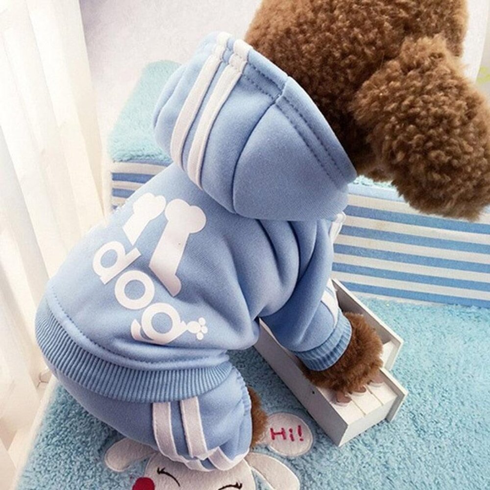 Light Blue Adidog Jumpsuit Hoodie Size L NWOT